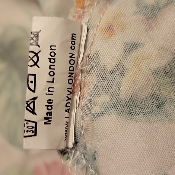 Lady Vintage Dress Butterfly Monstera Leaf Flower Print Cotton Sash Belt Size Sm - Picture 10 of 10